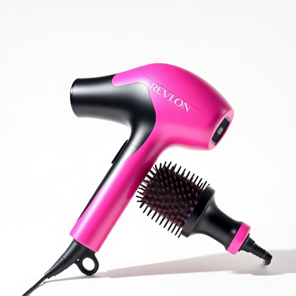 Revlon hair dryer with volumising round-brush attachment
