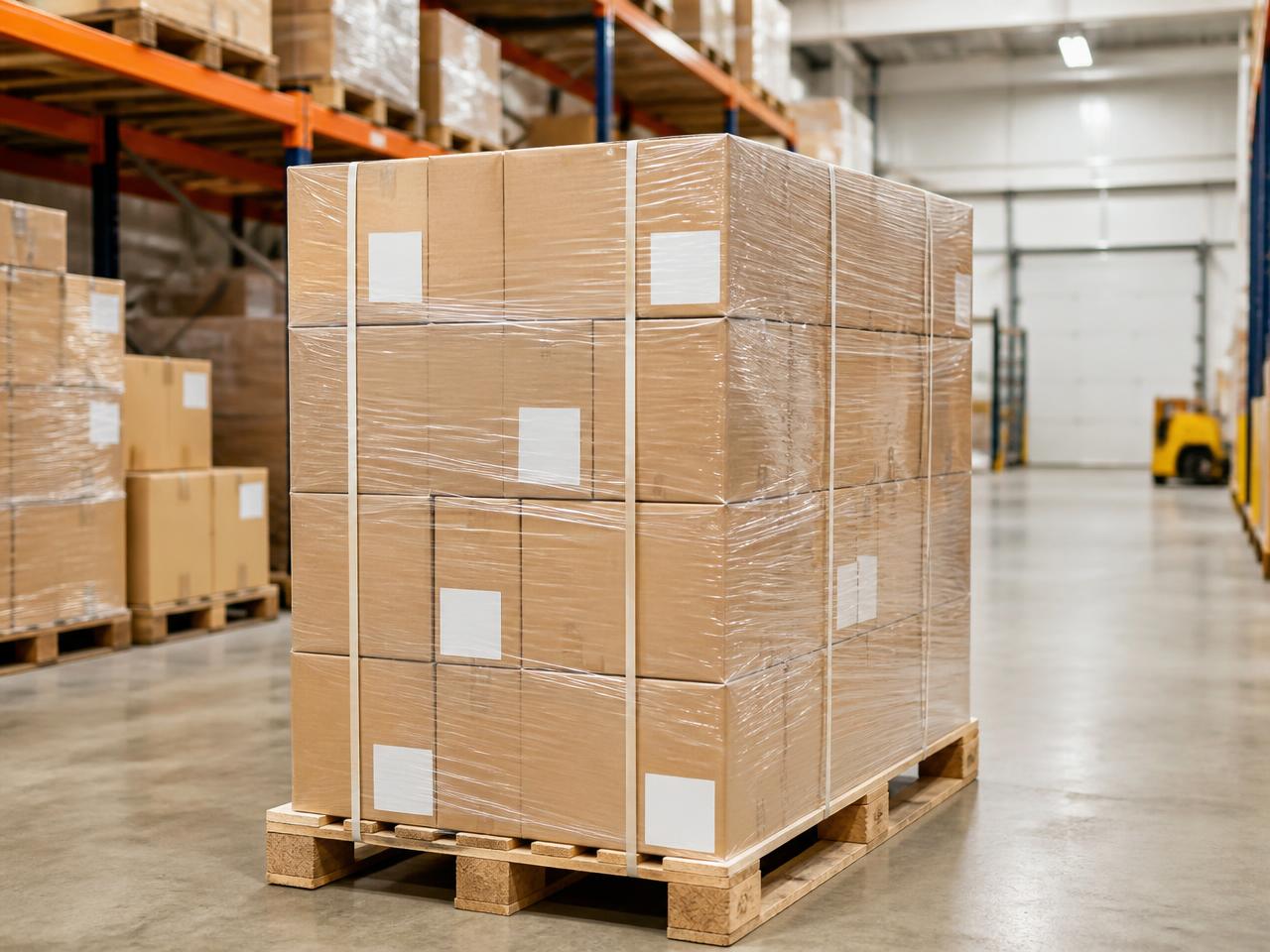 Export cartons prepared for shipment from Europe to West Africa