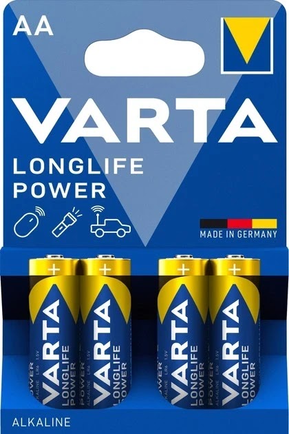 VARTA Longlife Power AA alkaline batteries in retail blister pack